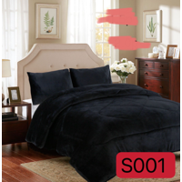 Todostore - Cobertor Plush Con Chiporro 2 Plazas Color Negro Liso