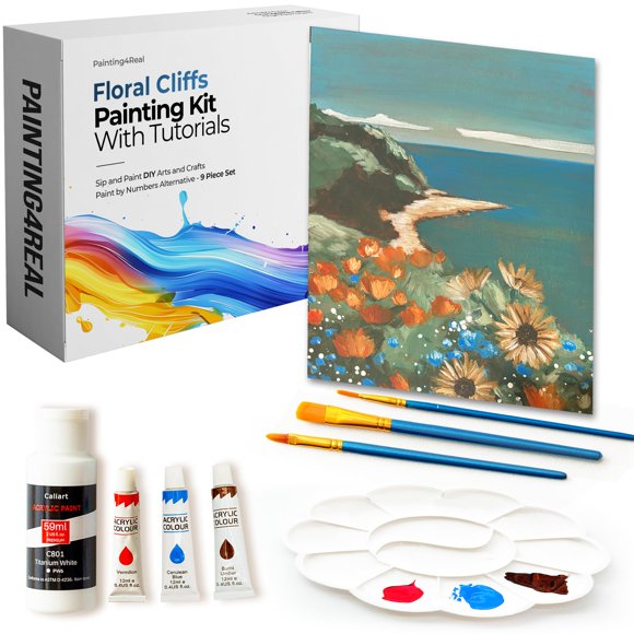 Kit de pintura artística Painting4Real DIY con tutoriales en video, set de 9 piezas
