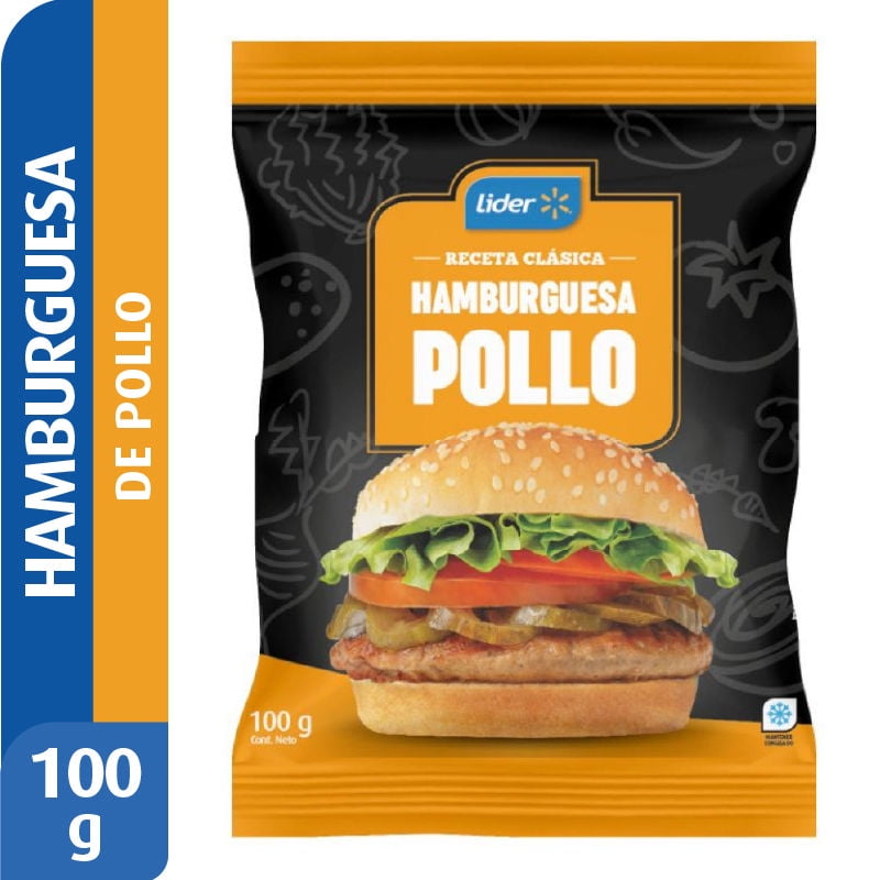 Hamburguesa De Pollo 100 g Lider