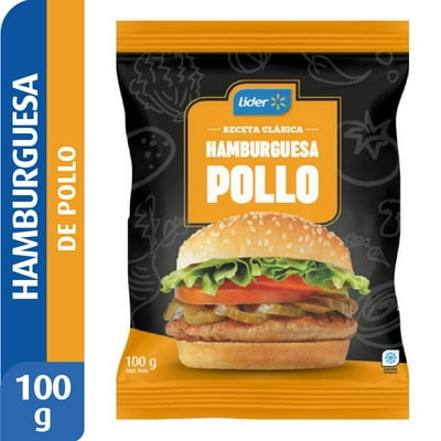 Hamburguesa De Pollo 100 G Lider