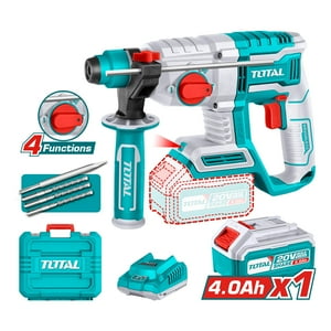 Rotomartillo Inalámbrico 20V Sds Plus Con Cargador, Batería 4.0Ah Y 4 Accesorios Total