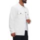thumbnail image 5 of Chaqueta casual de hombre con botones, mangas largas, estilo camionero para uso diario XL blanco, 5 of 6