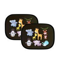 Ioensy - Paquete De 2 Parasoles De Coche De Dibujos Animados, Ventana Lateral, Parabrisas, 44X36Cm, Universal