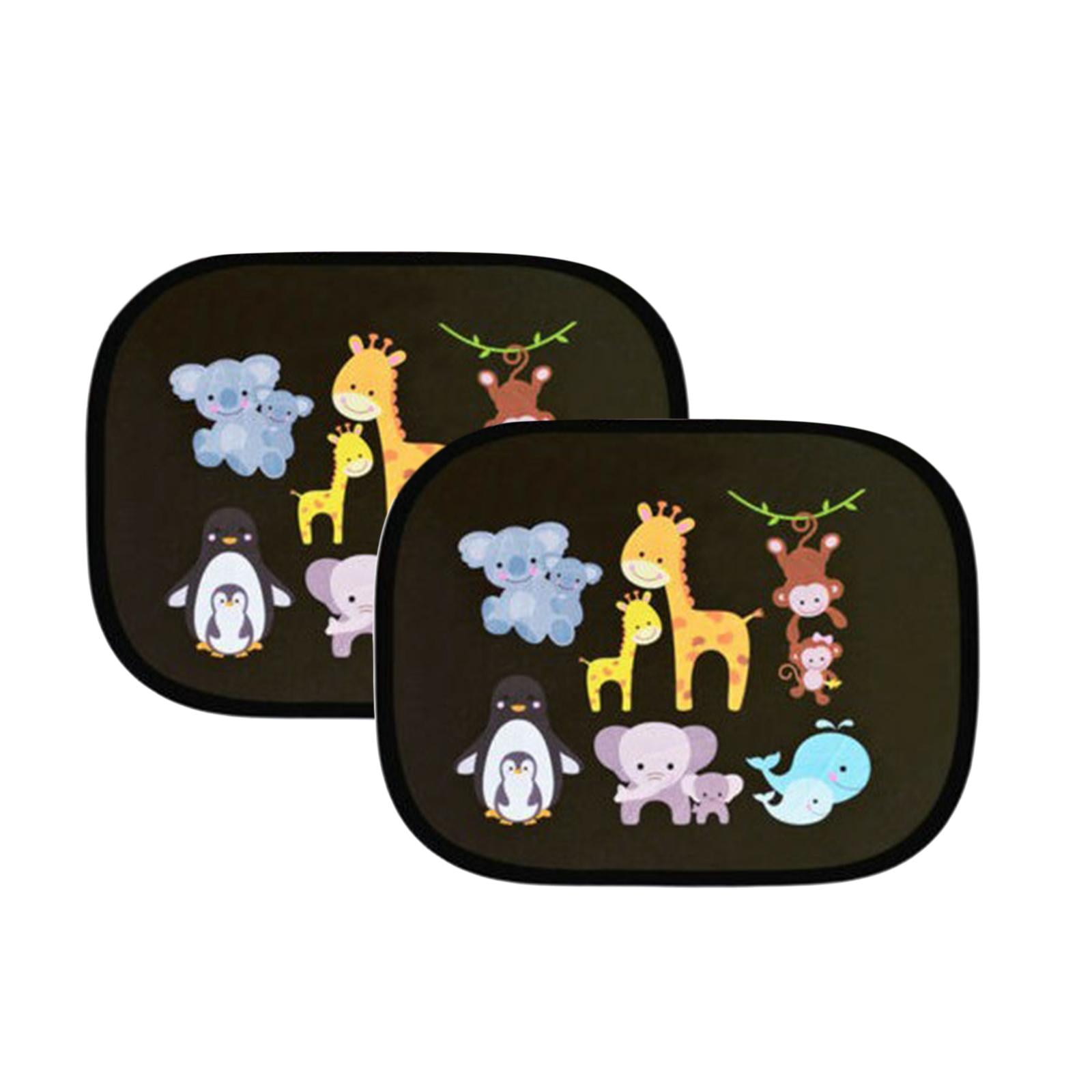 Ioensy - Paquete De 2 Parasoles De Coche De Dibujos Animados, Ventana Lateral, Parabrisas, 44x36cm, Universal