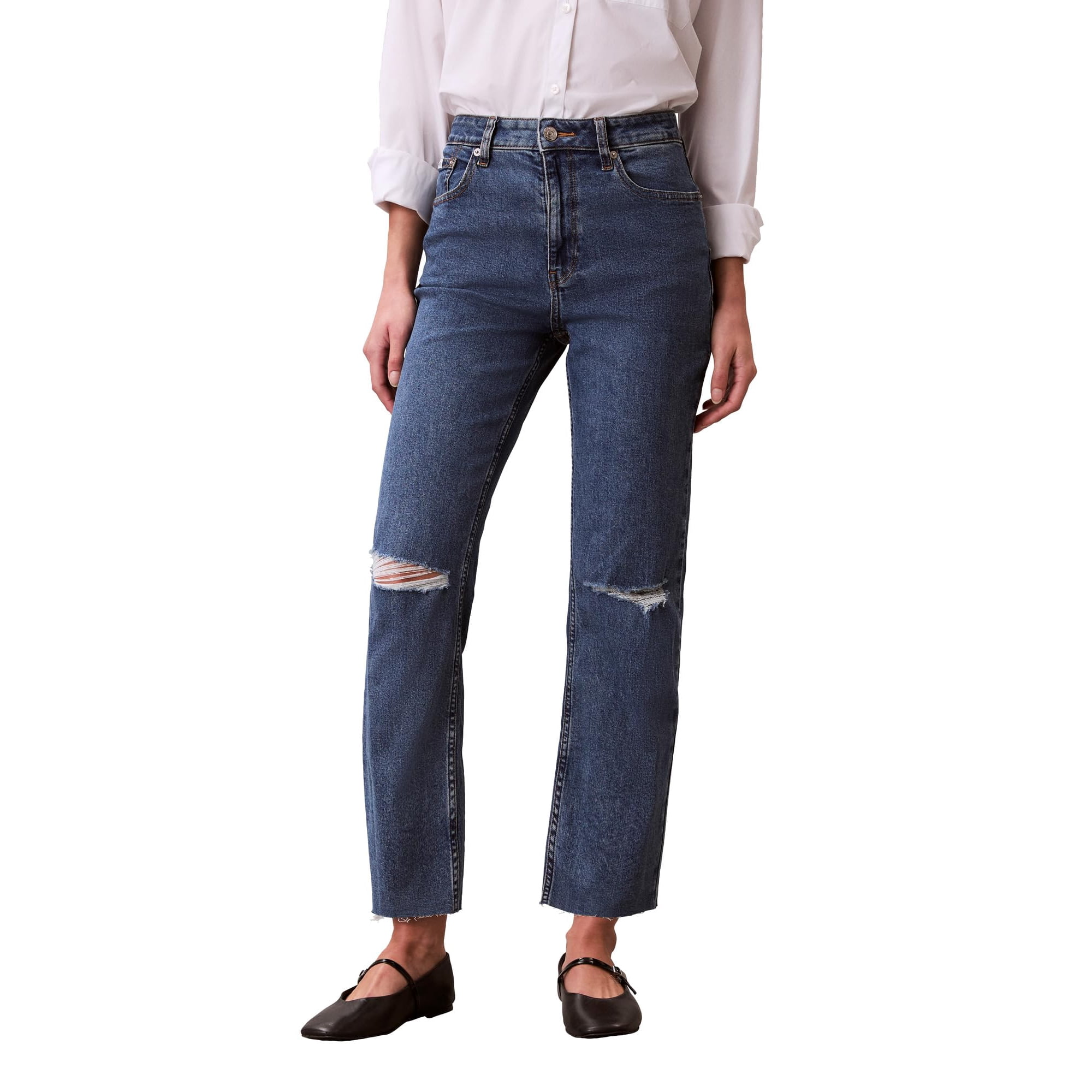 Vaqueros Calvin Klein De Talle Alto, Corte Recto, Para Mujer