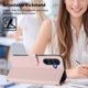 thumbnail image 3 of Funda de Cuero Tipo Billetera para Samsung Galaxy A16 4G / 5G 6.7", con Tarjetero, Pulsera, Soporte a Prueba de Golpes con Relieve de Patrón Feliz, Rosa, para Galaxy A16 4G / 5G, 3 of 8