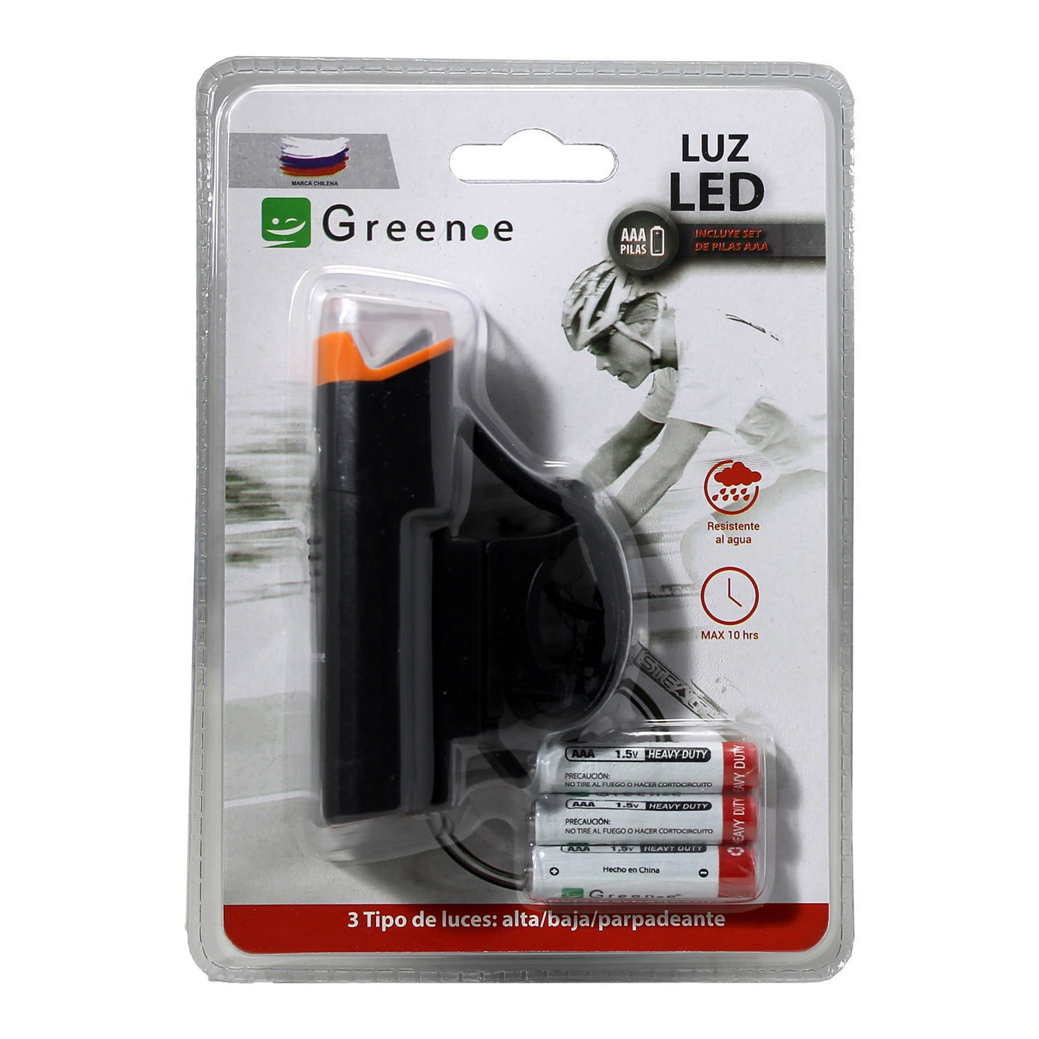 Green E - Luz Led Bicicleta Delantera Naranja