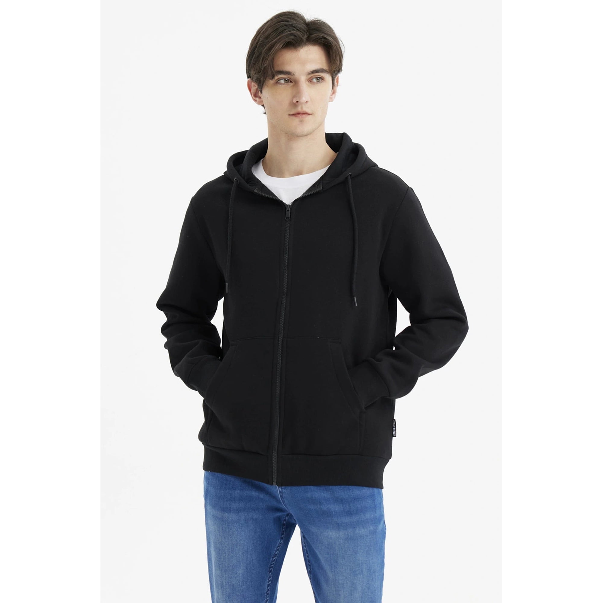Fashionspark - Polerón Hombre Full Zipper Basico Negro