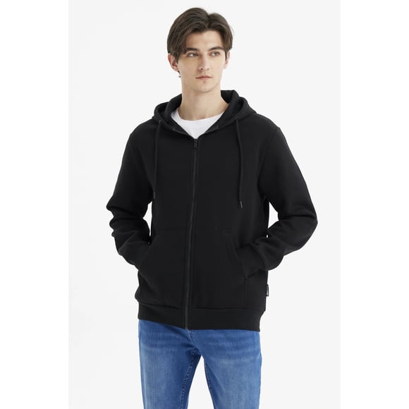 Poler贸n Hombre Full Zipper Basico Negro