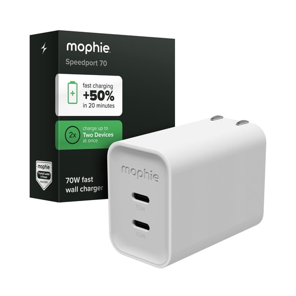 Cargador Mophie Speedport 70W con 2 puertos USB-C PD plegables