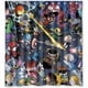 thumbnail image 1 of Cortina de ducha con diseño de Los Vengadores de dibujos animados y estrellas brillantes, juego de cortina de baño con ganchos, tamaño 66 x 72 pulgadas, 1 of 3