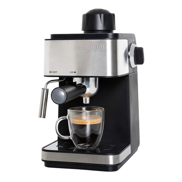 Cafetera espresso PREMIUM SKATEBOARDS Levella de 4 tazas, negra