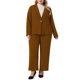 thumbnail image 1 of Traje de dos piezas para mujer de talla grande Agnes Orinda, conjunto de chaqueta blazer y pantalones para oficina de negocios, 4X marrón, 1 of 8