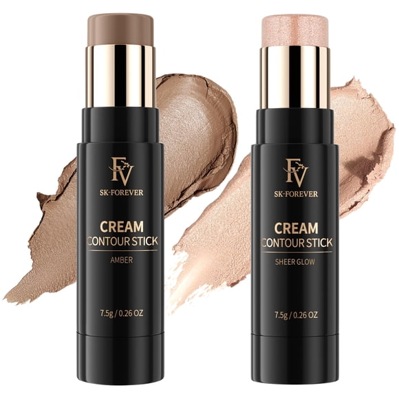 Crema Face Contour Stick FV, impermeable, 7,5 g, color ámbar y brillo transparente
