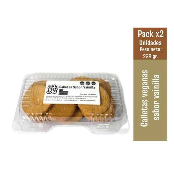 Pack x2 galletas veganas sabor vainilla 238 gramos