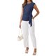 thumbnail image 2 of INSPIRE CHIC Blusa de maternidad para mujer con lazo en la cintura, mangas cortas, top de trabajo de oficina de verano 2XL azul marino, 2 of 6