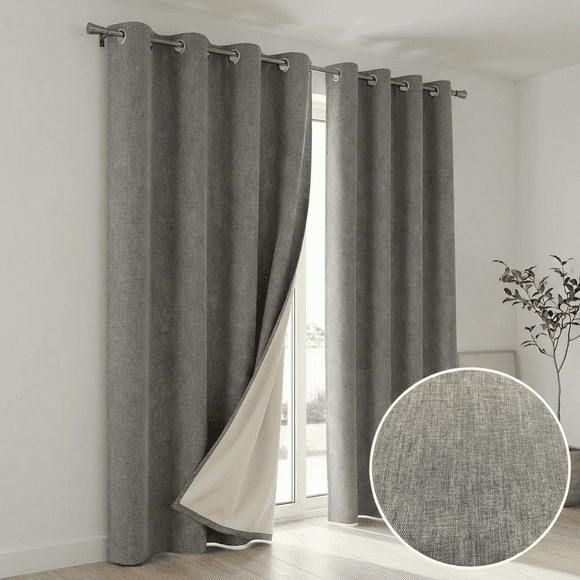 Cortina 100% Blackout Engomada 2 Paños 220x140 Home Strike - Gris Oscuro