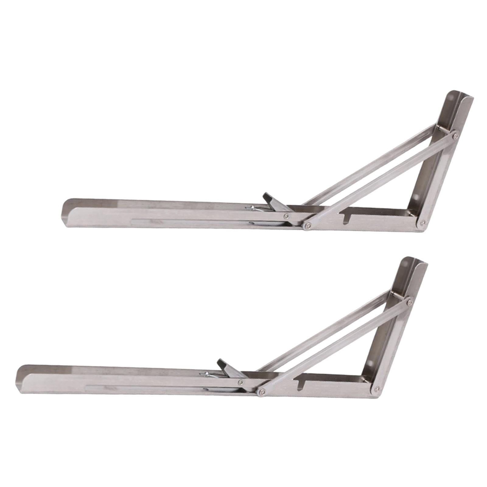 Magideal - 2 Soportes Plegables De Mesa Con Bisagra Metálica, Ahorran Espacio, Resistentes, Para Bricolaje, Soportes Triangulares Plegables En Ángulo Para Oficin 16 Pulgadas