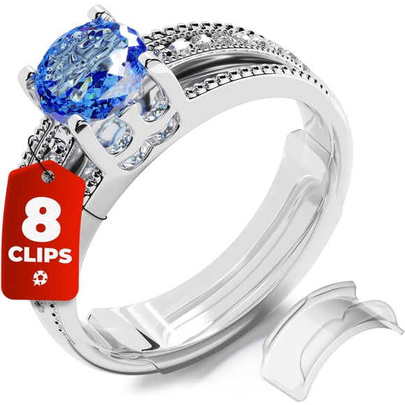 Ajustador de tamaño de anillos, 8 tamaños, para anillos sueltos y bandas planas de 1 a 8 mm