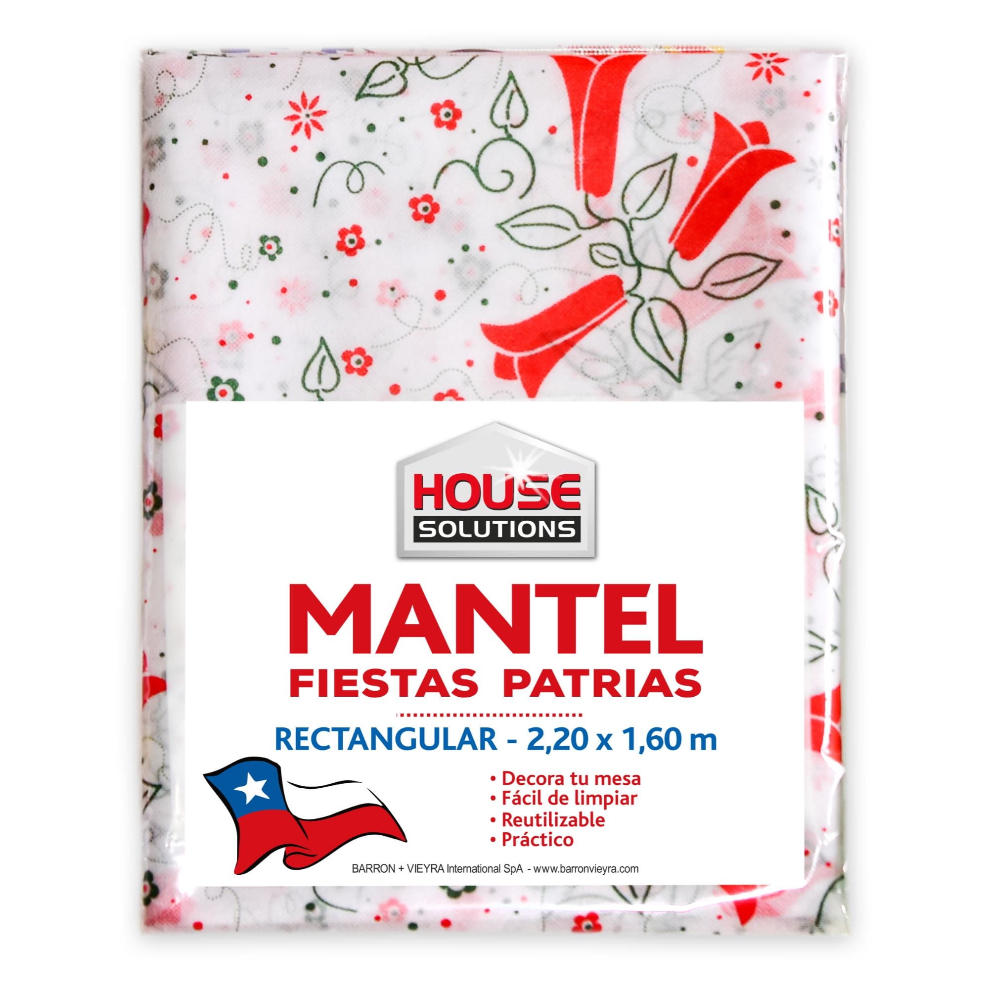 Mantel Rectangular Fiestas Patrias Copihue House solutions
