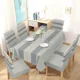 thumbnail image 2 of Mantel De Lino Impermeable Con Borlas Incluye Fundas Silla Tf Gris Franja, 2 of 3