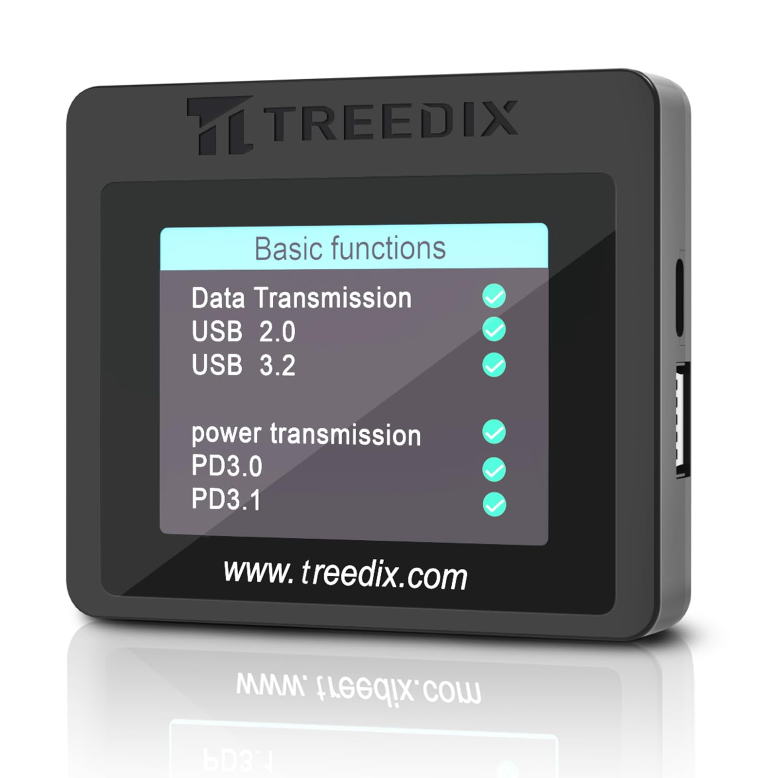 Probador De Cables Usb Treedix Con Pantalla A Color De 2.4 Pulgadas