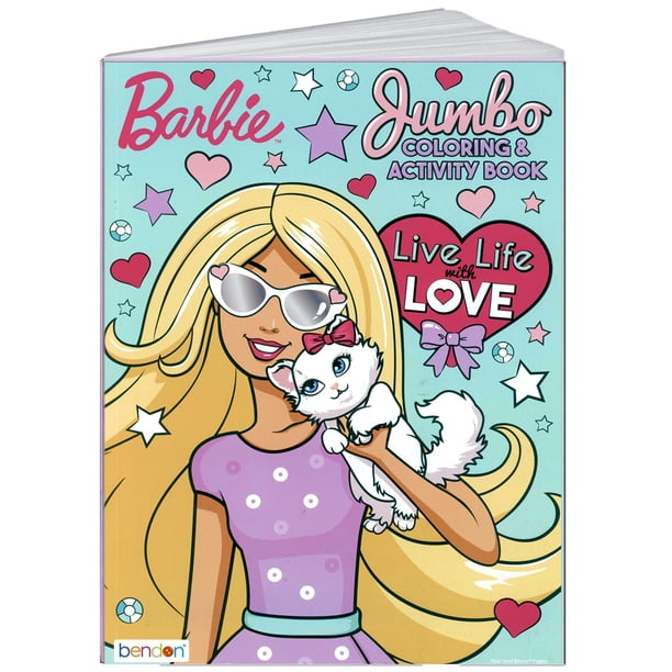 Libro de colorear y actividades Barbie Live Life with Love – Lazy Days, 96 páginas, 20 cm × 27 cm