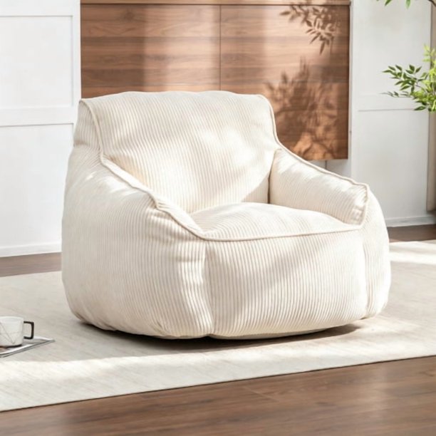 Sofá de silla de bolsa de frijol gigante para adultos adolescentes, cómodas sillas de bolsa de frijol grande con reposabrazos para dormitorio sala de estar