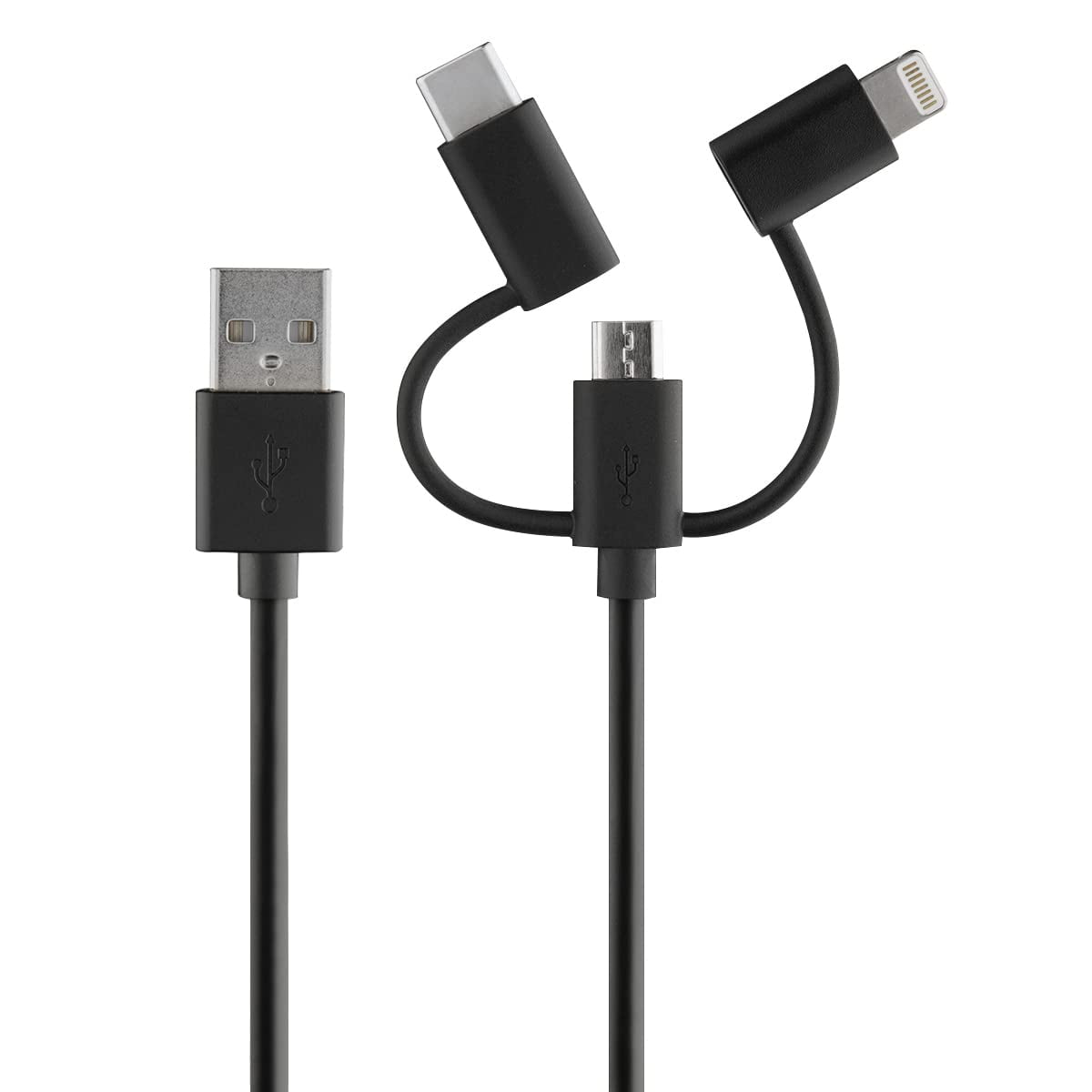 Cable De Carga Rove Rv06551 3 En 1 Para Android/iphone 1,2 M, Negro