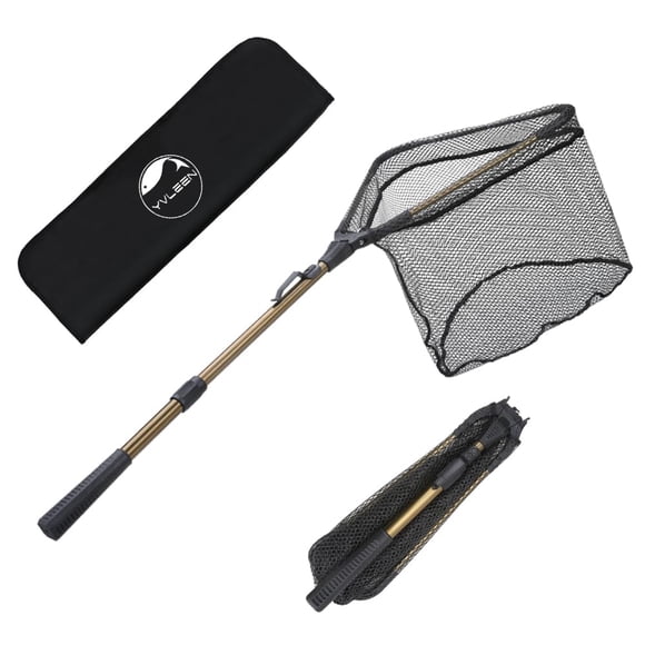 Red de pesca YVLEEN plegable para pescar con caña de aluminio