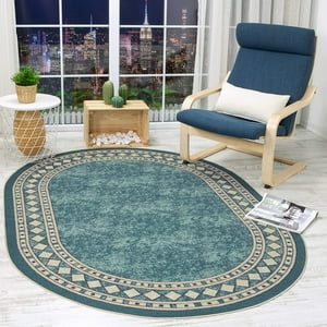 Home Fashion.Cl - Alfombra Redonda Celeste Antideslizante 150X150 Cm Con Goma