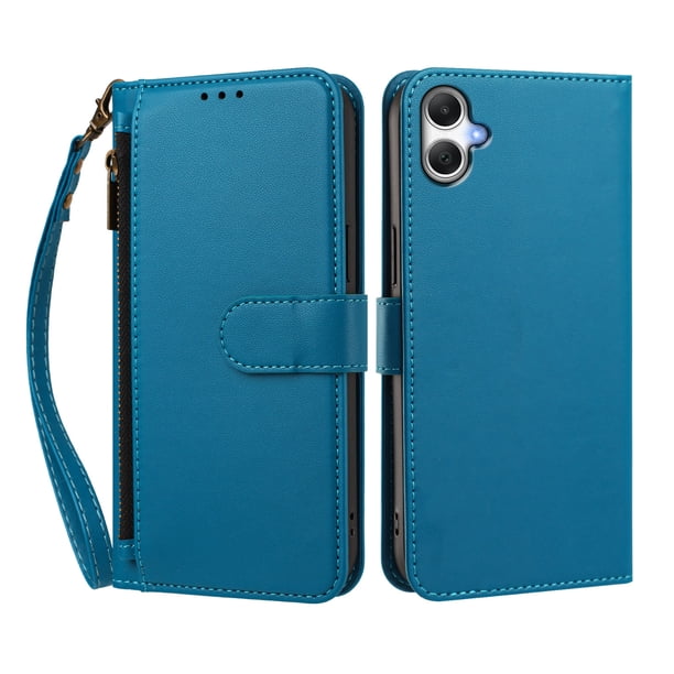 Funda Tipo Billetera para samsung galaxy A07 4G/5G con Soporte y Bolsillo con Cierre Azul