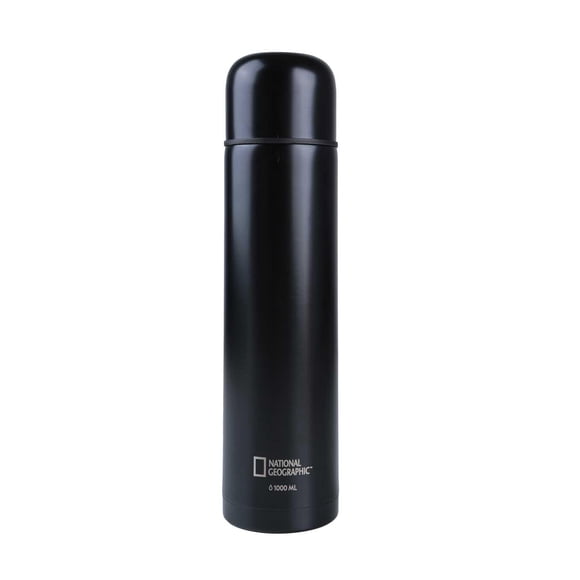 Termo Bala Metálico Negro 1000ml National Geographic