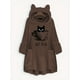 thumbnail image 3 of Cat Print Big Pocket Hoodie, Casual Long Sleeve Fleece Hoodies Sweatshirt, Women's Clothing, 3 of 3
