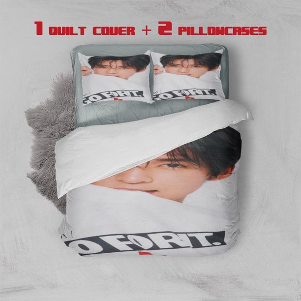 3pcs Meikuren Japanese Model Theme Bedding Set Cover and Pillowcases with Multi Color Print