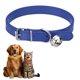 thumbnail image 1 of Collar para perro Uxcell con campana hebilla ajustable collar de perro de cuero PU 20" azul marino, 1 of 7