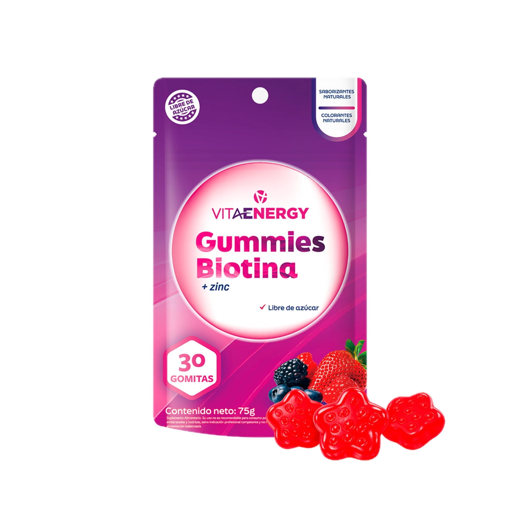 Suplemento Gomitas Biotina + Zinc 30 Un Vitaenergy