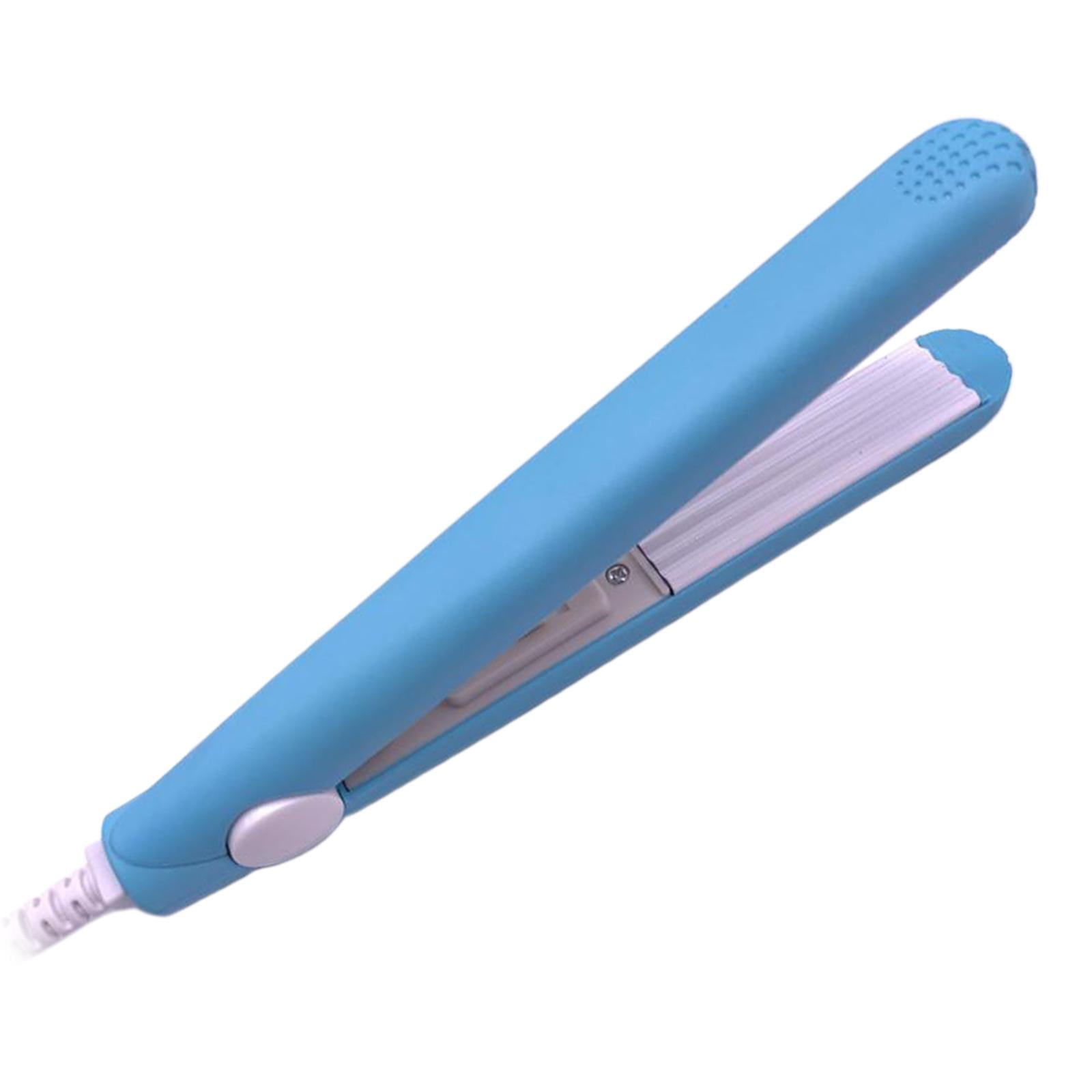 Fiocias - Mini Plancha De Pelo Rizador De Hierro Plano Viaje A Casa Estilo De Pelo De Bricolaje Azul