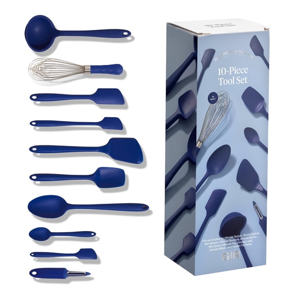 Set de Utensilios de Cocina de Silicona GIR 10 Piezas Azul Marino