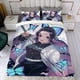thumbnail image 4 of Kochou Shinobu Conjunto de sábanas temático, trío de piezas, cómodo y amigable con la piel, diseño único, regalo de decoración para el hogar para familiares, amigos y fans, 90 cm * 190 cm, 4 of 6