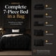 thumbnail image 3 of CozyLux Queen Comforter Set Black, 7 Pieces Pintuck Bed in a Bag, 3 of 3