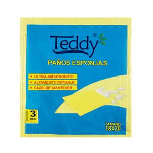 Paño Esponja Teddy Pack 3 Unidades Ultra Absorvente