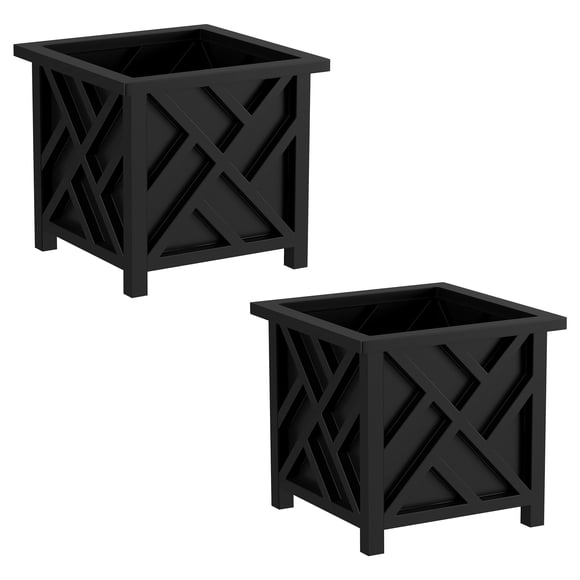 Caja para plantas 2 piezas Pure Garden 38 x 38 x 33 cm negra