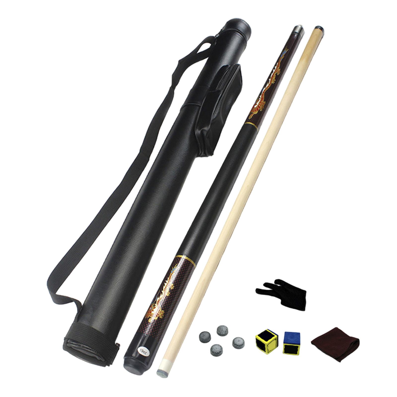 Magideal - Juego De Tacos De Billar, Taco De Billar Inglés Británico Con Tiza, Tamaño Completo, 57 Pulgadas, Para Hombres Y Mujeres, Taco De Billar Ligero, Palo Punta Negra Y De 115 Mm.