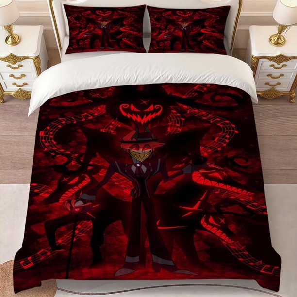 Hell Hotel-Alastor Themed Printed Bedding Set | Comfortable Polyester Duvet Cover and 2 Pillowcases Ideal for All Seasons