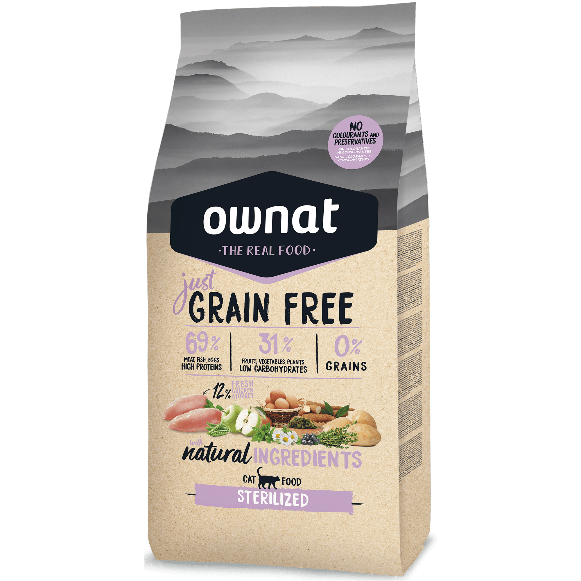 Ownat Just Grain Free - Alimento Para Gatos Grain Free Sterilized Cat 3 Kg
