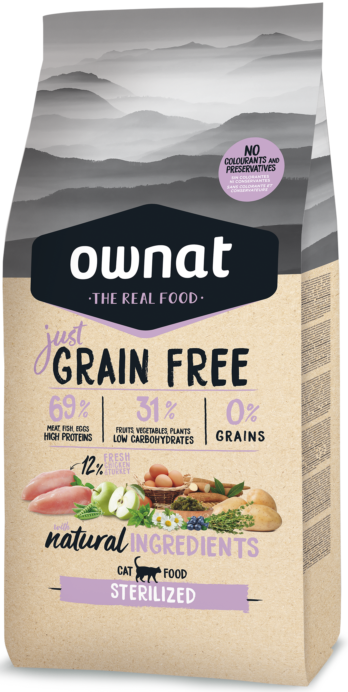 Ownat Just Grain Free - Alimento Para Gatos Grain Free Sterilized Cat 3 Kg
