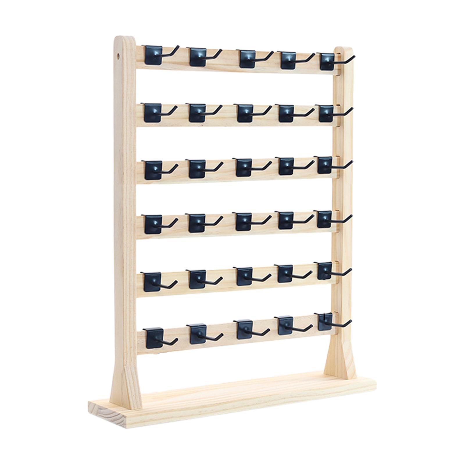 Ioensy - Soporte De Exhibición Para Pendientes, Organizador Colgante Con Decoración De Ganchos Para Armario A De 6 Niveles