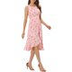 thumbnail image 4 of INSPIRE CHIC Vestido Midi Sin Mangas con Estampado Floral de Halloween para Mujer con Volante en el Bajo Rosa XS, 4 of 5