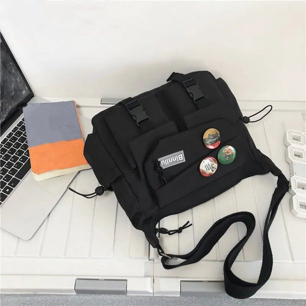 Preppy Casual Nylon Crossbody Bag: Large Capacity Messenger Bag for Men & Women, Perfect for Travel & Daily Use!
